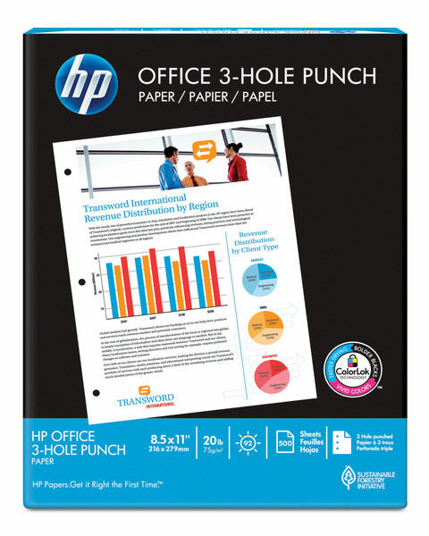 HP Office Paper-10 reams/3-hole punched/Letter/8.5 x 11 in бумага для печати