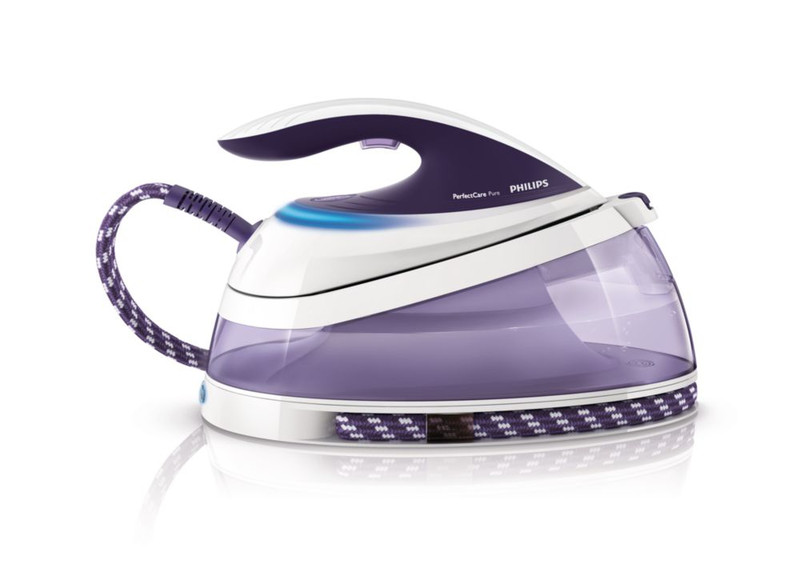 Philips PerfectCare Pure GC7636/30 1.5L SteamGlide soleplate Violet,White steam ironing station