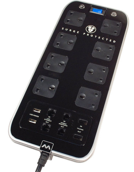 Videk MAS0011 8AC outlet(s) 2m Black surge protector