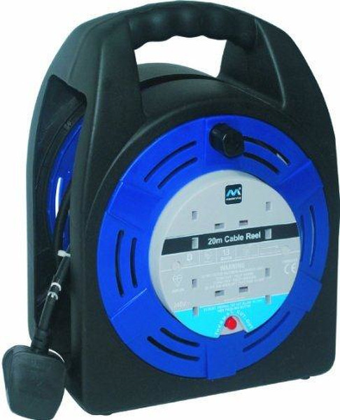 Videk MAS0058 4AC outlet(s) 20m Black,Blue power extension