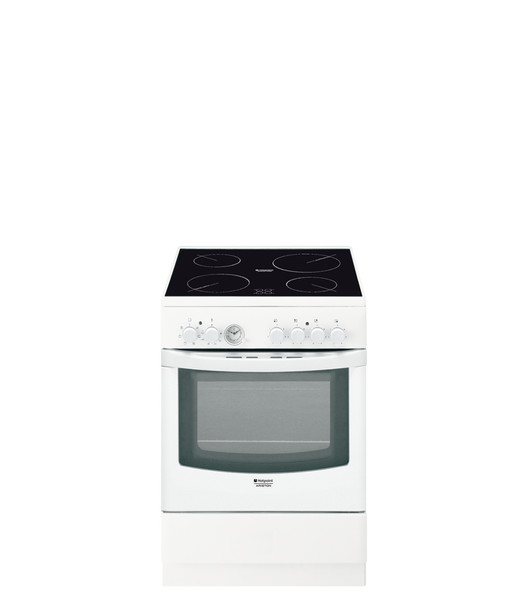 Hotpoint CE6VM3 (W) R /HA S Freistehend Electric hob Schwarz, Weiß Küchenherd