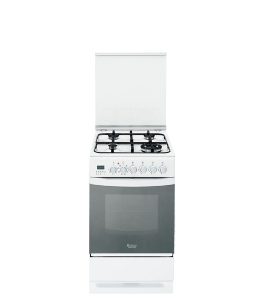 Hotpoint C 35S P6 (W) R /HA Freestanding Gas hob Black,White cooker