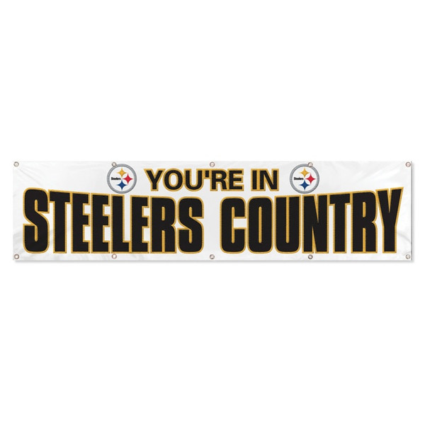 The Party Animal Steelers Country White Giant 8' Banner