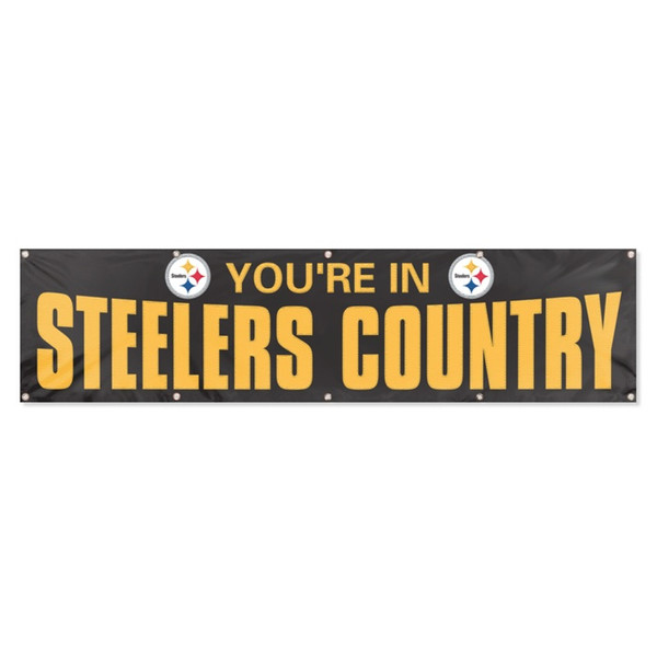 The Party Animal Steelers Country Black Giant 8' Banner