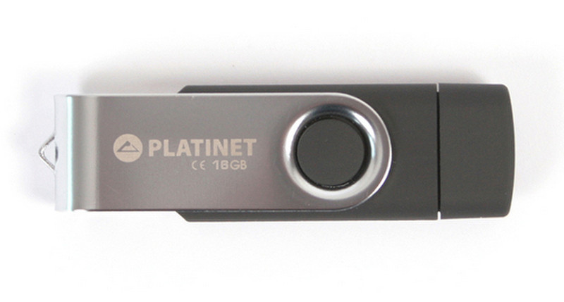Platinet USB 2.0 ProLine BX-Depo 16GB + microUSB 16GB USB 2.0 Schwarz, Chrom USB-Stick