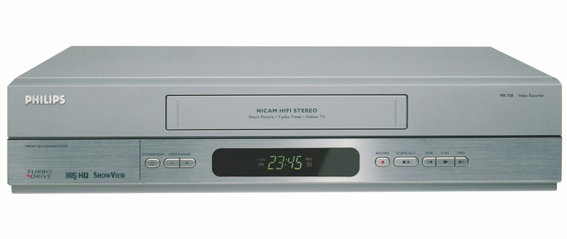 Philips VR750/02 Cеребряный кассетный видеомагнитофон/плеер