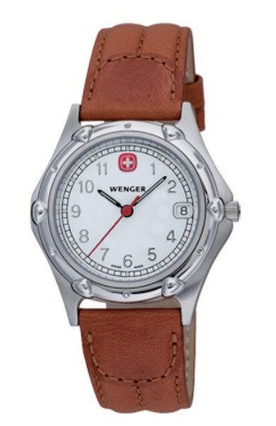 Wenger/SwissGear 70100 Watch strap Кожа, Нержавеющая сталь Коричневый, Белый