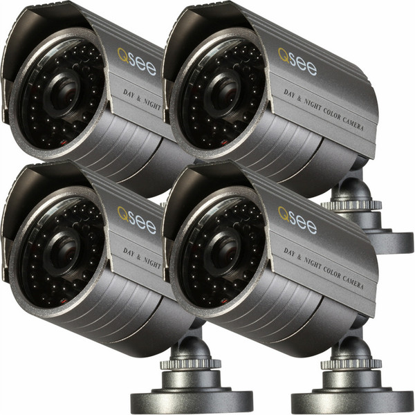 Q-See QM7008B-4 CCTV security camera В помещении и на открытом воздухе Пуля Древесный уголь камера видеонаблюдения