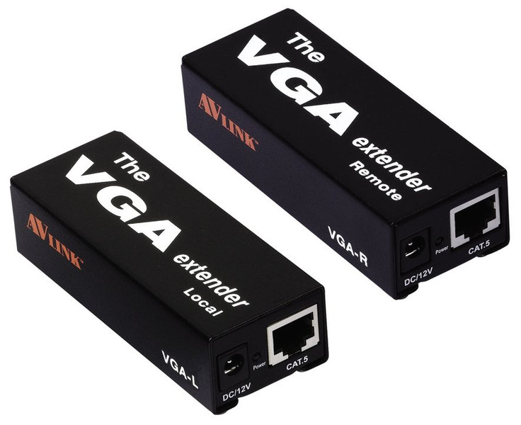 Cables Direct VGA-V180 AV transmitter & receiver Black AV extender