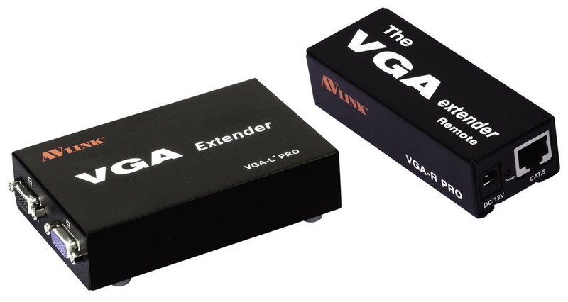 Cables Direct VGA-VDBL300 AV transmitter & receiver Black AV extender
