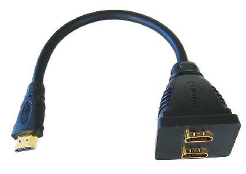 Cables Direct HDMI High Speed w/ Ethernet, 15cm Cable splitter Black
