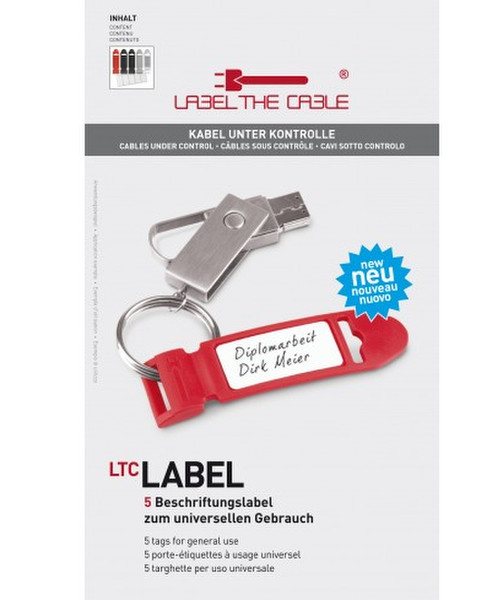 Label-the-cable Label Schwarz, Grau, Rot, Weiß 5Stück(e) Schlüsselanhänger