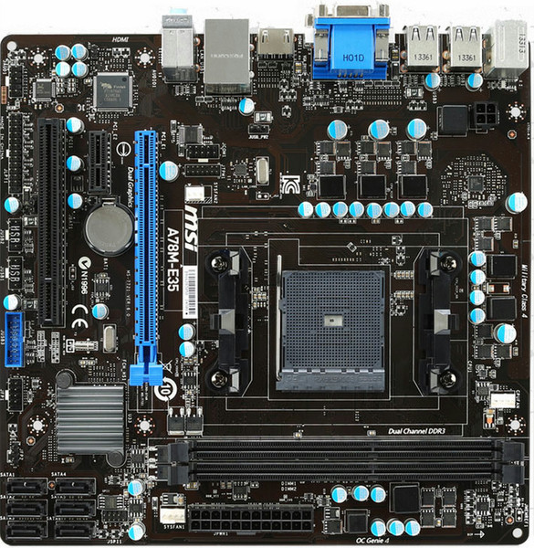 MSI A78M-E35 AMD A78 Socket FM2+ Микро ATX материнская плата