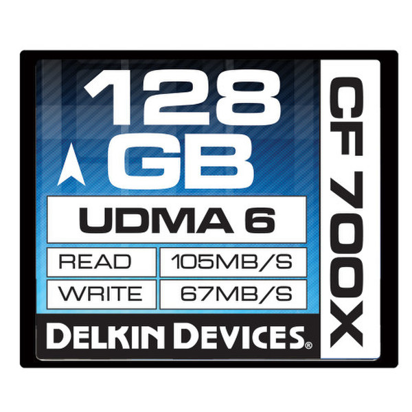 Delkin 128GB CF 700X UDMA 6 128GB CompactFlash memory card