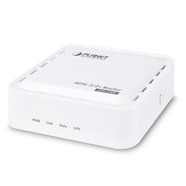 Planet ADE-3400A Подключение Ethernet ADSL2+ Белый проводной маршрутизатор