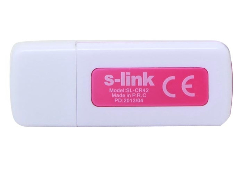 S-Link SL-CR42 USB 2.0 Розовый, Белый устройство для чтения карт флэш-памяти