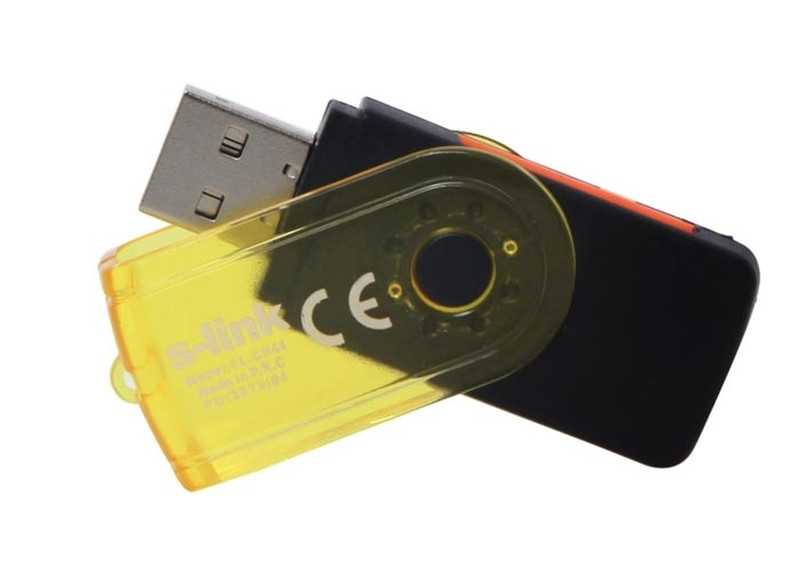 S-Link SL-CR44 USB 2.0 Черный, Желтый устройство для чтения карт флэш-памяти