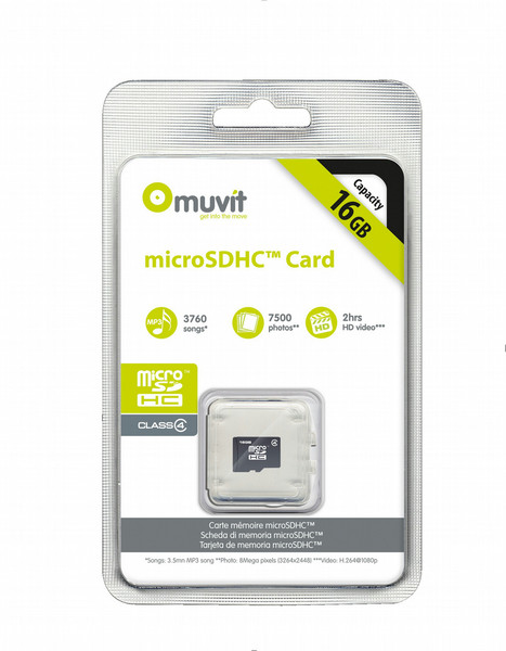 Muvit MUMSD0003 16ГБ MicroSDHC Class 4 карта памяти