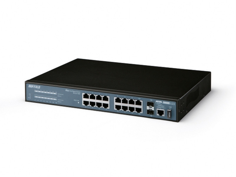 Buffalo BS-G21M-EU Управляемый L2 Gigabit Ethernet (10/100/1000) Черный, Синий