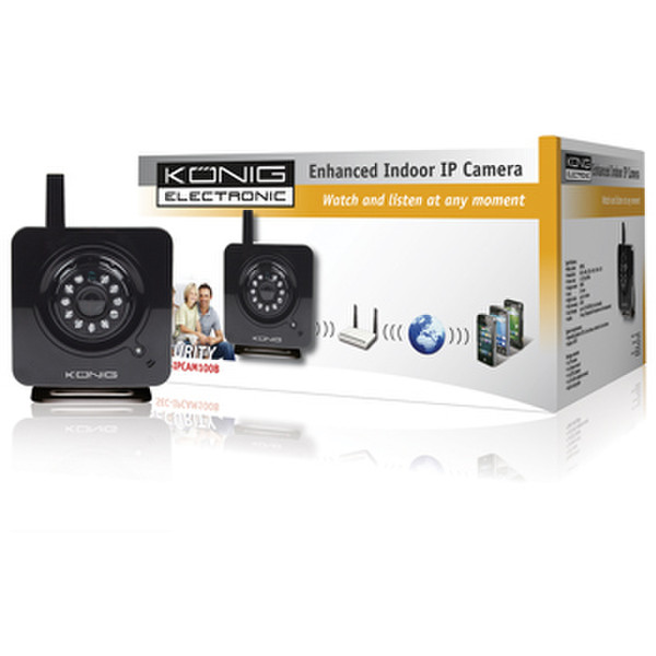 König SEC-IPCAM100 IP security camera Indoor Cube Black