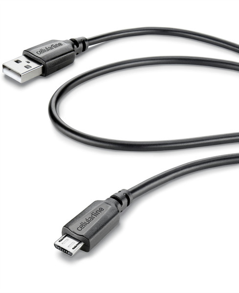 Cellularline USBDATAMICROUSBTAB 1.2м Micro-USB B USB A Черный кабель USB