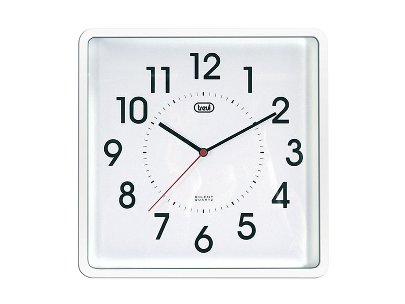 Trevi 0330400 Quartz wall clock Square Silver,White