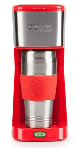 Domo DO438K Filterkaffeemaschine 0.4l Rot, Edelstahl Kaffeemaschine