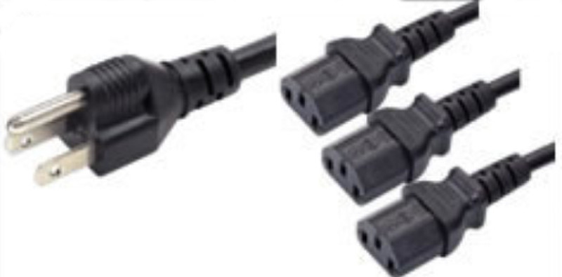 BAFO PC7A-2GD-00003F 0.9m NEMA 5-15P C13 coupler Black power cable
