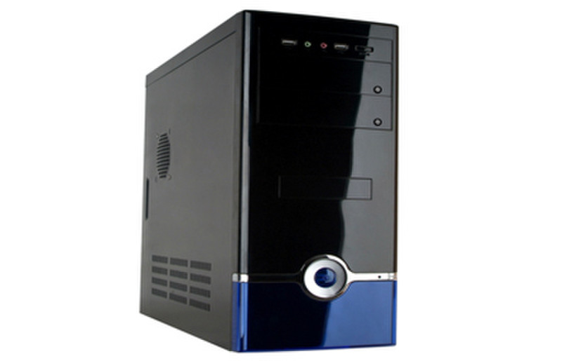 HKC 7062GB Midi-Tower 430W Schwarz, Blau Computer-Gehäuse