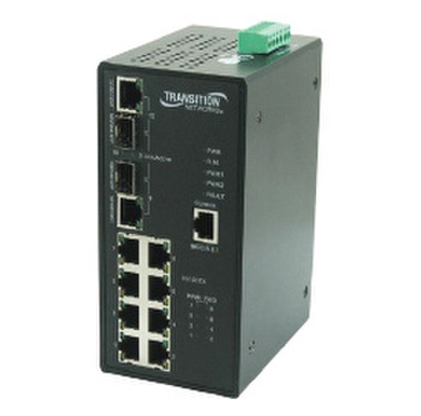 Transition Networks SISPM1040-382-LRT gemanaged Fast Ethernet (10/100) Energie Über Ethernet (PoE) Unterstützung Schwarz Netzwerk-Switch