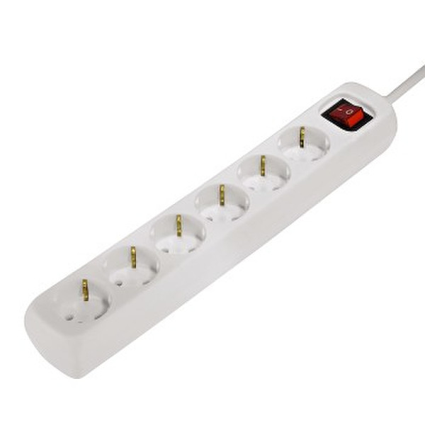 Hama 00121915 6AC outlet(s) 230V 3m White surge protector