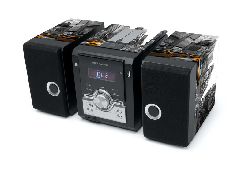 Muse M-33 NY Micro set 2W Black,Grey home audio set