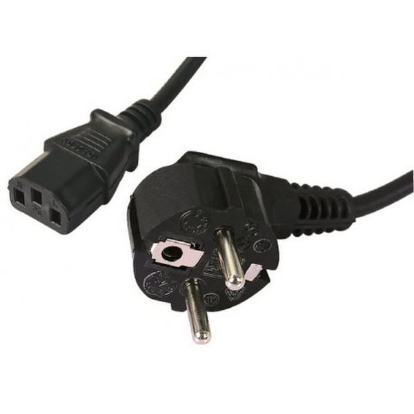 Waytex 51101 1.8m CEE7/7 Schuko C13 coupler Black power cable