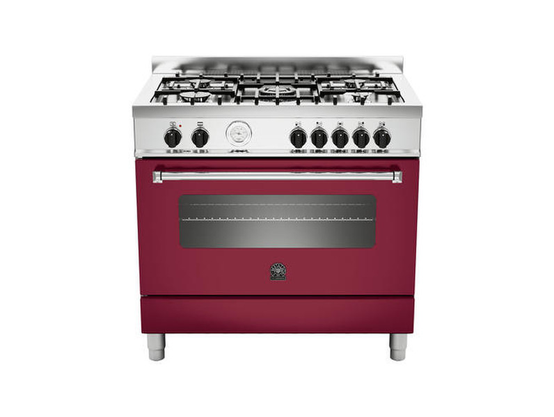 Bertazzoni AM9 5C 71 B VI Freestanding Gas hob Red,Stainless steel