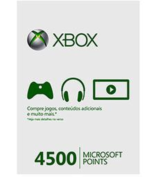 Microsoft Xbox 360 Live 4500 point Card