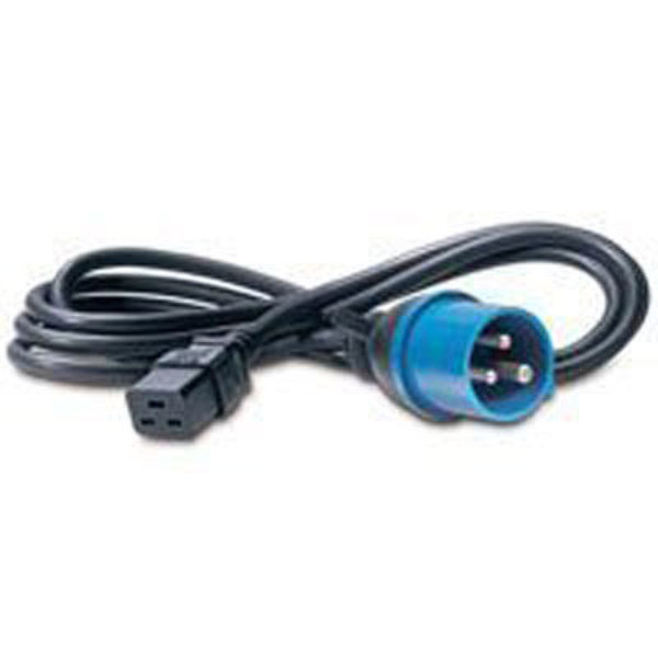 Bachmann 346.112 3m C19 coupler IEC 309 Black,Blue power cable