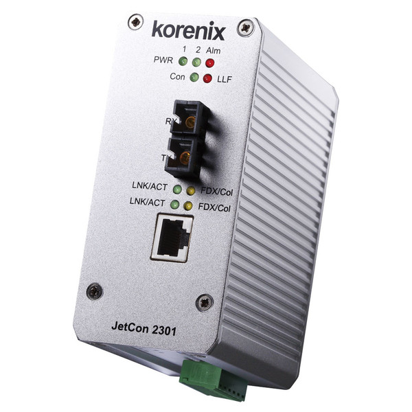 Korenix JetCon 2301-m 100Мбит/с 1310нм Multi-mode Алюминиевый
