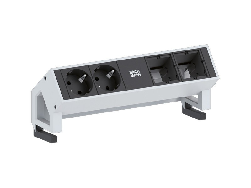Bachmann DESK2 Indoor 2AC outlet(s) Stainless steel power extension