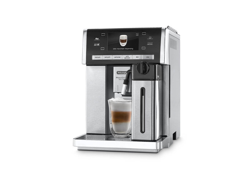 DeLonghi PrimaDonna Exclusive ESAM 6900.M Отдельностоящий Автоматическая Espresso machine 1.4л Черный, Cеребряный