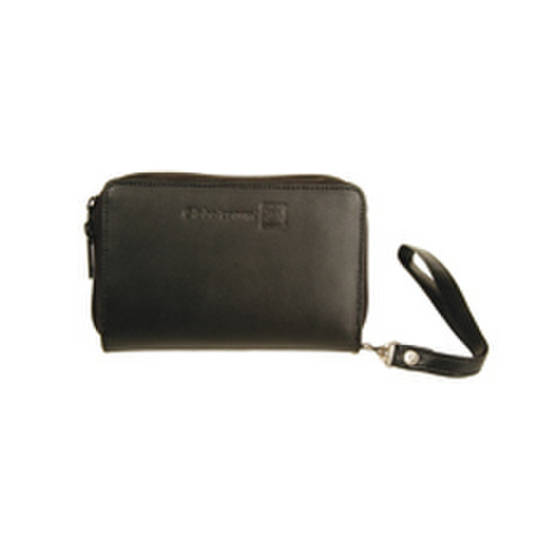 GloboComm Universal leather pouch w/ zipper f/ GPS - large Leather Black