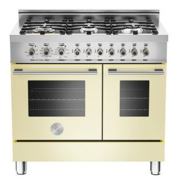 Bertazzoni W90 6 MFE CR Freistehend Gas hob Cremefarben Küchenherd