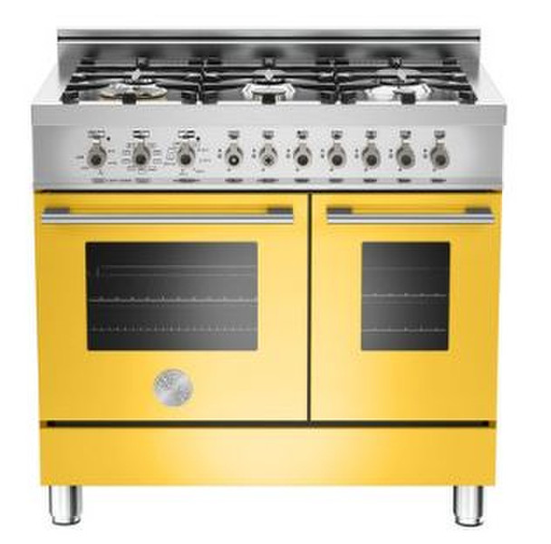 Bertazzoni W90 6 MFE GI Freistehend Gas hob Gelb Küchenherd