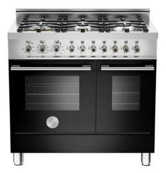 Bertazzoni W90 6 MFE NE Freistehend Gas hob Schwarz Küchenherd