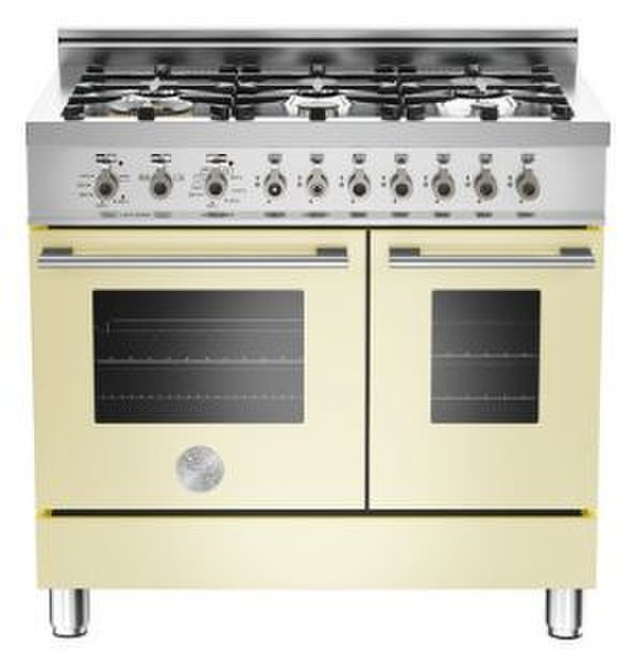 Bertazzoni W90 6 GEV CR Freistehend Gas hob Cremefarben Küchenherd