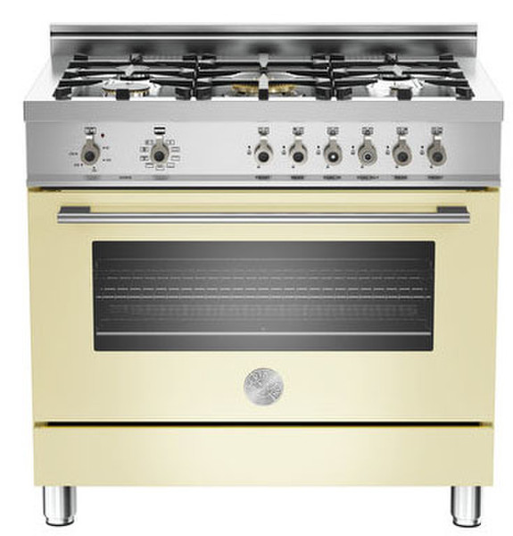 Bertazzoni X90 5 MFE CR Отдельностоящий Gas hob Кремовый кухонная плита