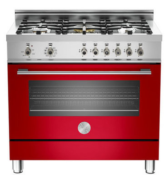 Bertazzoni X90 5 MFE RO Отдельностоящий Gas hob Красный кухонная плита