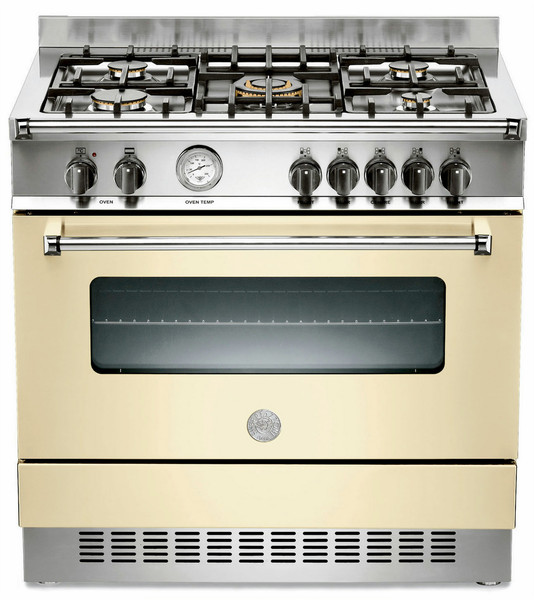 Bertazzoni A90 5 GEV CRT Отдельностоящий Gas hob Кремовый кухонная плита