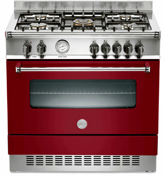 Bertazzoni A90 5 GEV VIT Отдельностоящий Gas hob Красный кухонная плита