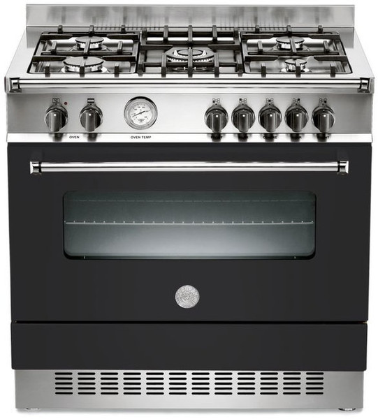 Bertazzoni A90 5 MFE NET Отдельностоящий Gas hob Черный кухонная плита