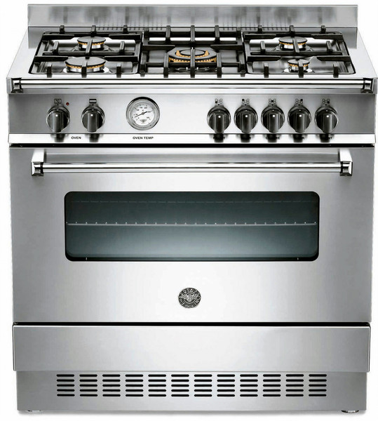 Bertazzoni A90 5 MFE XT Отдельностоящий Газовый Нержавеющая сталь кухонная плита